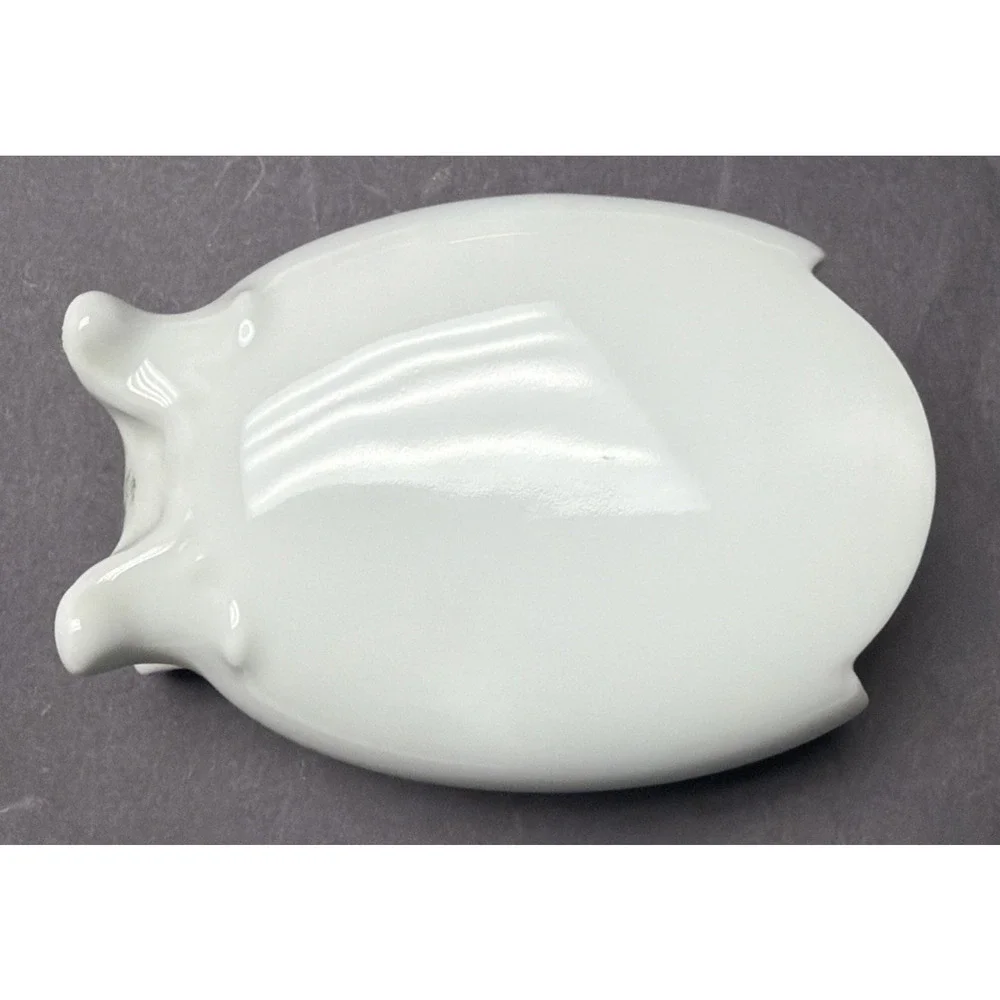 Vintage PM Bavaria Germany White Porcelain Vase Spooner Embossed Scalloped